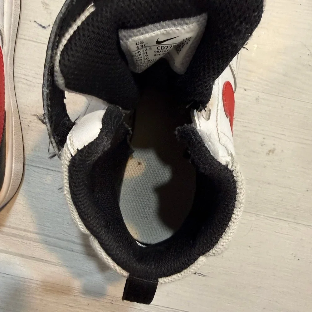 Nike Court Borough Mid 2‎ Kids' Shoes black white red little kids size 13